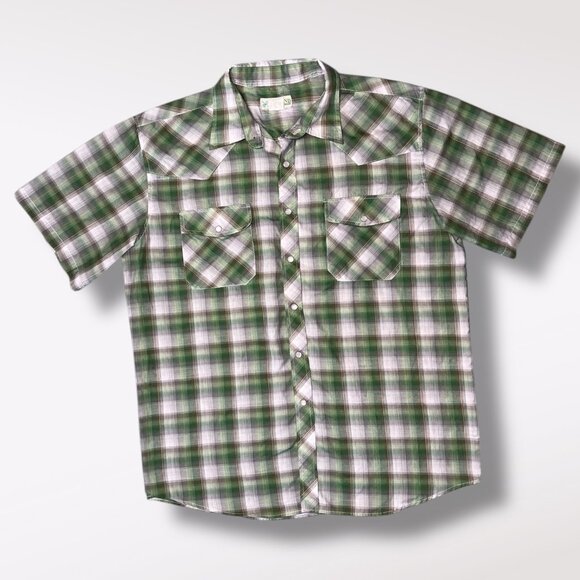 Haband Short Sleeve Button Down Plaid Shirt Lightweight Size XL - Picture 1 of 7